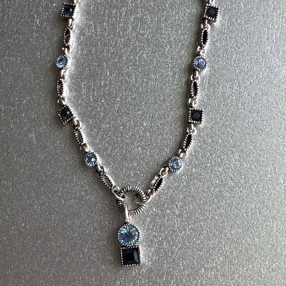 Napier Silver Necklace with Blue Accents